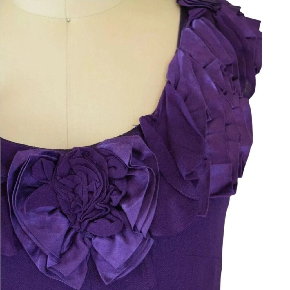 YOANA BARASCHI 'ROSETTES AND RUFFLES' PURPLE DRESS - Picture 4 of 8